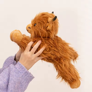 Couette en peluche super douce personnalisée en gros, motif vache des Highlands écossaise, avec rembourrage en coton PP pour enfants - Product Image 2