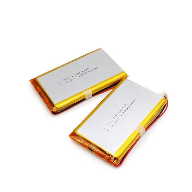 Rechargeable Li-ion Polymer Battery 1160110 3.7v 10000mah Pouch Lipo Battery for Power Bank