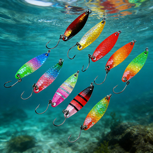 Señuelo de Pesca Metálico de Una Sola Pieza con Gancho de Doble Cara, Tipo Spinner, para Pesca en Océano, Trucha, Salmón y Lucio - Product Image 1