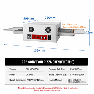 Hornos comerciales para pizza Jinchin Jinchin Jce-32 Bibo en venta, horno para hornear de 32 pulgadas, máquina para hacer pizza, horno de pizza con cinta transportadora - Product Image 3