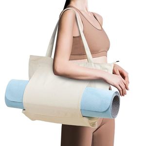 Bolsa de Lona de Algodón Personalizada para Ejercicio al Aire Libre con Cierre y Bolsillo Exterior para Guardar Cómodamente el Esterilla de Yoga - Product Image 2