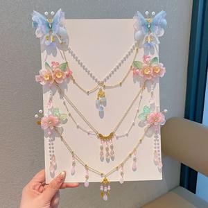 批发超级不朽儿童古风汉服头饰金属甜美女孩唐服装前额链发饰 - Product Image 4