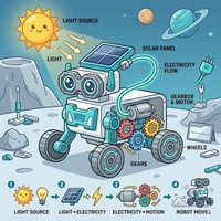 Kit de Construcción de Robot Solar Educativo 16 en 1, Experimento Científico STEM, Ensamblaje DIY, Juguete de Construcción Robótica Alimentado por Luz Solar