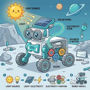 Kit de Construcción de Robot Solar Educativo 16 en 1, Experimento Científico STEM, Ensamblaje DIY, Juguete de Construcción Robótica Alimentado por Luz Solar - Product Image 5
