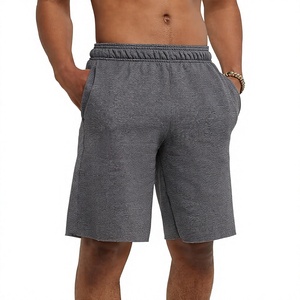 Pantalones Cortos Bermuda de Algodón Gris para Hombre, Cintura Elástica, Casuales, con Bolsillos Laterales, Tejido de Punto Transpirable - Product Image 1