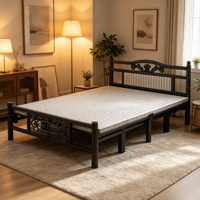 Lit pliant en métal moderne et minimaliste, vente en gros d'usine, pour usage domestique, chambre à louer, silencieux, style colonne romaine, dortoir, simple/double