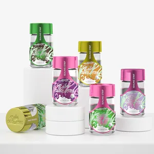 Etiqueta personalizada design adesivo 30g frasco de vidro 5 pack pré embalagem jar frasco de vidro resistente à criança pré embalagem recipiente