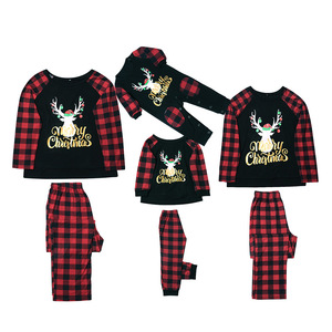 Conjunto de Pijamas de Natal em Xadrez com Mangas Longas para Família, Confortável para o Lar, Traje Pai-Filho - Product Image 5