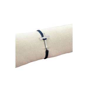 <span class=keywords><strong>Pulsera</strong></span> <span class=keywords><strong>de</strong></span> Cuerda Ajustable con Cruz Lateral <span class=keywords><strong>de</strong></span> Acero Inoxidable para Hombre, Joyería Religiosa Personalizada Unisex, Regalo - Product Image 4