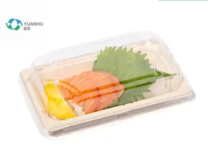 Top Fiber Packaging Sugarcane Pulp Bagasse Surgical Dish Hospital Medical Tray takeaway packaging japanese sushi takeout box