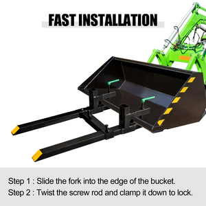 Huize fourches à palettes Skid Steer tracteur robuste 60 "4000 Lbs pince en acier sur fourches à palettes avec <span class=keywords><strong>barre</strong></span> transversale - Product Image 4