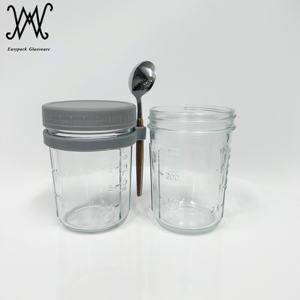 Conteneur <span class=keywords><strong>d</strong></span>'<span class=keywords><strong>avoine</strong></span> de nuit bocaux Mason 10oz <span class=keywords><strong>yaourt</strong></span> <span class=keywords><strong>avoine</strong></span> verre mise en conserve avec couvercles <span class=keywords><strong>et</strong></span> cuillère pour petit <span class=keywords><strong>d</strong></span>éjeuner portable - Product Image 6