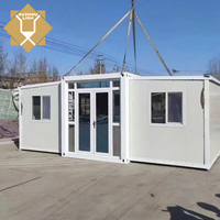 Villa conteneur modulaire extensible en acier préfabriqué, portable, mobile, à énergie solaire, design moderne, pour maison, bureau ou hôtel
