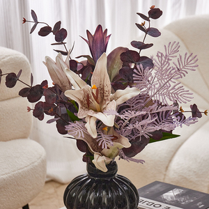 <span class=keywords><strong>Composizioni</strong></span> Floreali Realistiche con Foglie <span class=keywords><strong>di</strong></span> Eucalipto, Piante Artificiali Sensibili, Vaso con Fiori Artificiali per Decorazioni Moderne <span class=keywords><strong>di</strong></span> Hotel e Tavoli - Product Image 6