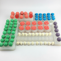 HY Fruitvormige siliconen mal 3D druif lychee kers aardbei kaars zeep wax taartdecoratie taartgereedschap