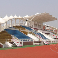 Estructura de Membrana Tensada de PVDF Resistente al Viento para Exteriores, Moderna, Personalizada, para Estadios Deportivos, Cubierta para Gradas