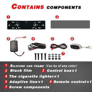 Cadre de <span class=keywords><strong>plaque</strong></span> <span class=keywords><strong>d</strong></span>'<span class=keywords><strong>immatriculation</strong></span> européenne en silicone avec film de protection LCD anti-espion teinté électrique pour plaques allemandes et françaises - Product Image 4