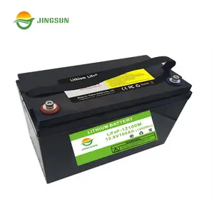 उच्च गुणवत्ता Jingsun मुफ्त शिपिंग 12V 100Ah LiFePO4 लिथियम आयन सौर गहरे चक्र अन्य कार बैटरी