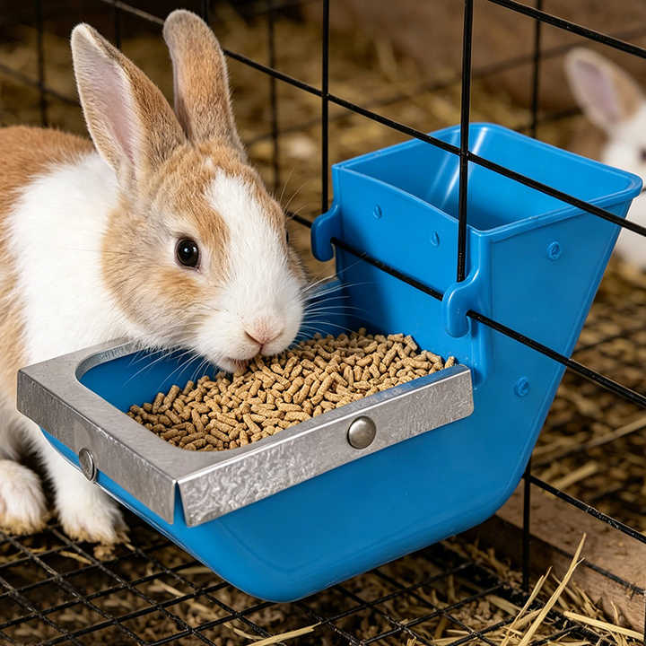 10cmプラスチック製ウサギ用餌箱、ウサギ用飼料入れ、農場ケージ