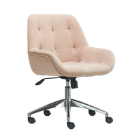 Chaise de bureau pivotante moderne en tissu rembourré, réglable en hauteur, sur roulettes, pour hôtel, appartement, chambre d'hôtes, mobilier de projet
