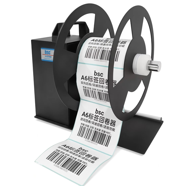 BSC-A6 Multi-Brand Compatible Automatic Label Rewinder 120mm Width Barcode Paper Receipt Ribbon Machine Metal Zhejiang