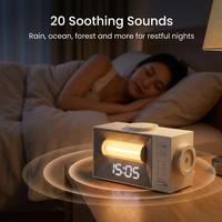 Chargeur sans fil magnétique 15W avec veilleuse à 3 niveaux, 25 sonneries d'alarme, double alarme, minuterie de compte à rebours et lumière de réveil