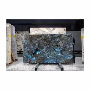 GOLDTOP OEM/ODM Direct Factory Luxury Madagascar Blue Labradorite Granite Tile for Wall Decoration and Countertop Flooring