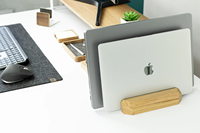 Support vertical pour ordinateur portable en bois massif, support pour tablette, organisateur de bureau pour le bureau, la maison, l'espace de travail, station d'accueil pour ordinateur portable en bois, étagère de rangement