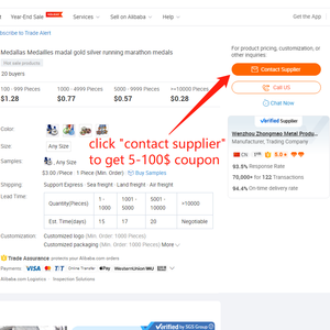 Médailles personnalisées en métal, médailles dorées pour marathon et course à pied - Product Image 6