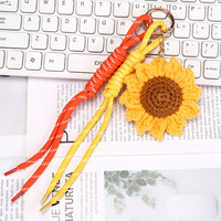 Mode gebreid garen gehaakt gevlochten touw fruit sleutelhanger kleurrijke knoop touw hanger tas decoratie fruit accessoire cadeau