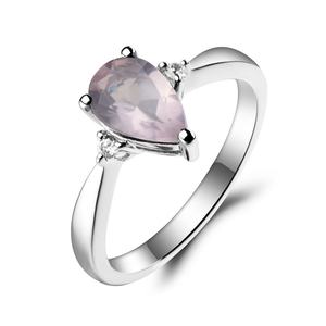 Anillo de Compromiso de Plata de Ley 925 con Topacio Místico Arcoíris y Circonita Cúbica, Piedra de Nacimiento del Mes - Product Image 6