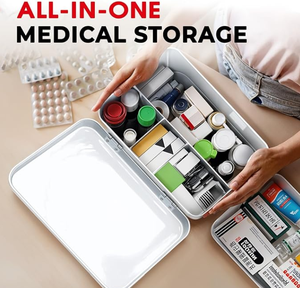 Botiquín de Primeros Auxilios Metálico Personalizado Multiusos, Caja de Almacenamiento de Medicamentos Portátil para el Hogar, Viajes, Hospital, Veterinaria, Emergencias AnHeng D082 - Product Image 4