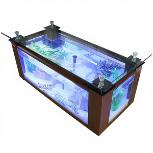 Tavolino <span class=keywords><strong>da</strong></span> Caffè in Vetro di Alta Qualità, Acquario Moderno 150L 25W, Forma Rettangolare, <span class=keywords><strong>Arredamento</strong></span> Ecologico per Soggiorno, Bagno e Scrivania - Product Image 5
