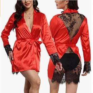 Haute Qualité Satin <span class=keywords><strong>Robe</strong></span> Femme Sexy Adulte Vêtements De Nuit Vêtements De Nuit Lingerie en Babydoll <span class=keywords><strong>Latex</strong></span> Conception pour Printemps Direct Chine Usine - Product Image 6