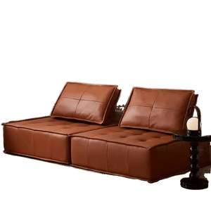 Sofá Modular de Cuero, Línea Recta, Relleno de Espuma, Sofá Versátil para Sala de Estar - Product Image 5