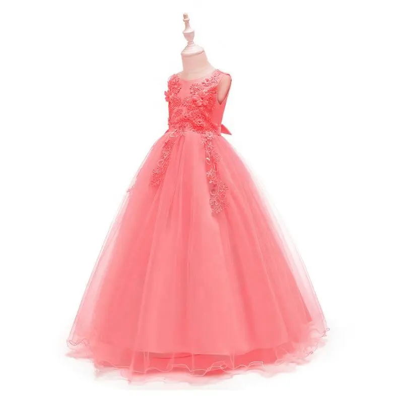 Tulle Puffy Skirt Long Sleeve Lace Evening Gown Stage Show Costumes Baby Girl Princess Dresses