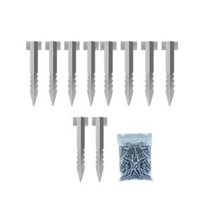 Supports de poteaux de clôture en acier sur mesure, piquets métalliques galvanisés à dents de scie avec vis, quincaillerie de fixation extérieure pour poteaux métalliques - Product Image 2