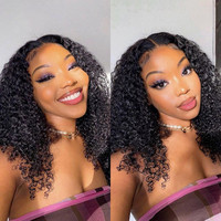 Perruques avec lacet frontal Hd frisées Cheveux humains Perruque brésilienne à lacet frontal en cheveux humains bruts bon marché Vendeur de cheveux humains pour femmes noires