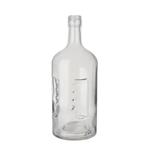 Lege Clear 1.75 Liter 1750 Ml 1800 Liquor Zilveren Fles Voor Wijn Vodka 1750 Ml 1.750Ml 1. 75 1.75l Glazen Flessen