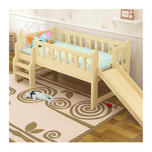 <span class=keywords><strong>Lit</strong></span> <span class=keywords><strong>superposé</strong></span> en bois pour enfants avec toboggan, style moderne, remise, avec bébé endormi et garçon, chambre d'enfant - Product Image 4