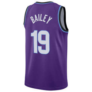 فريق يوتا للرجال # قميص كرة سلة 19 آيس بيلي مطرز ومُخيط، زي رياضي للكبار بمقاسات كبيرة، مريح وسريع الجفاف للصيف - Product Image 2