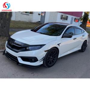 Jinghang — diffuseur avant de lame de pare-choc avant, en usine, lame de pare-choc noir brillant, pour Honda <span class=keywords><strong>CIVIC</strong></span> 2016 2017 2018 2020 - Product Image 3