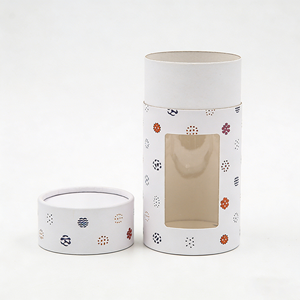 Custom Biodegradable Eco Friendly Kraft Cylinder Cardboard <b>Small</b> Handicraft Paper Tube <b>Box</b> <b>Packaging</b> with Transparent Window - Product Image 5
