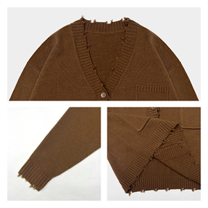 Logo personalizzato OEM/ODM in <span class=keywords><strong>cotone</strong></span> a maniche lunghe con un solo bottone con <span class=keywords><strong>scollo</strong></span> a <span class=keywords><strong>V</strong></span> - Product Image 6