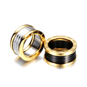 Stainless Steel 11mm Two Tone Cable <b>Ring</b> With Roman Numerals For Men Gift Jewelry - Product Image 4