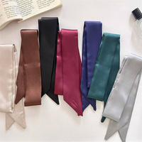 Écharpe fine en satin de couleur unie tendance pour femme, foulard élégant en satin, ruban de mode pour la décoration quotidienne