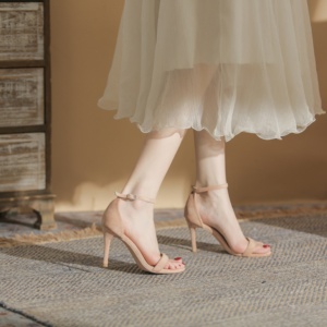 Sandales d'été sexy pour femme à talons, en satin léger et confortable, avec strass sur la boîte à orteils, pour soirées d'hiver et clubs en extérieur - Product Image 4