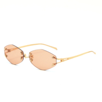 Nouvelles Lunettes de Soleil Sans Monture 2027, Verres Taillés Diamant, Protection UV400, pour Homme et Femme, Lunettes de Créateur Sans Cadre
