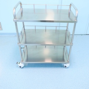 Chariot médical moderne en acier inoxydable, rangement mobile, roulettes à quatre roues, verrouillage pour utilisation hospitalière, chariot médical mobile - Product Image 1