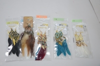 Anting-anting gantung bulu asli handmade bohemian boho vintage grosir custom, dengan rumbai panjang, untuk wanita